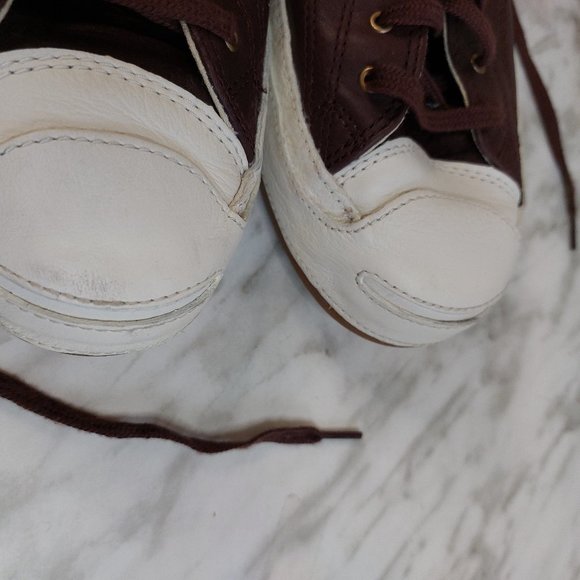 Converse Unisex Brown Leather Lace Up Size Men-10.5 Beautiful all leather . - Picture 4 of 8
